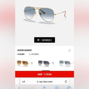 Aviator Gradient Raybans blue